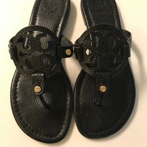 Tory Burch Pebbled Miller Sandal Black 7.5
